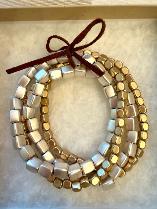 Jewelry - Marilyn Schiff- MULTI STRAND BEADED
BRACELET SET-Matte Silver/Matte Gold